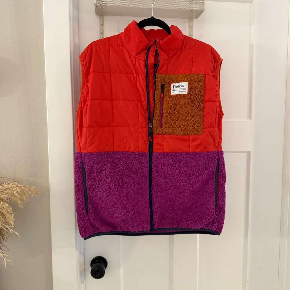 Cotopaxi Trico Hybrid Vest Womens Medium Red Purple Fleece Quilted Colorblock